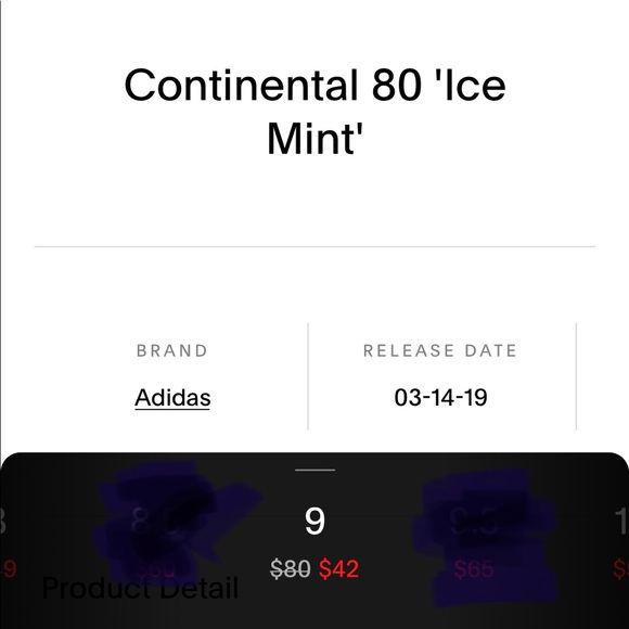 ADIDAS Continental 80 ICE MINT.  Size 9 - Picture 2 of 7